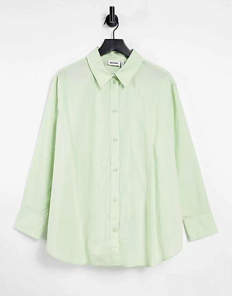 Weekday – Edyn – Popeline-Hemd aus Bio-Baumwolle in Grün günstig online kaufen