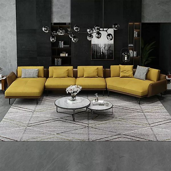 JVmoebel Ecksofa Ecksofa Sofa Couch Polster Sitz Stoff Textil Couchen Garni günstig online kaufen