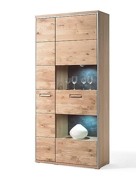 expendio Vitrine Esma 4 Asteiche bianco 94x201x39 cm vormontiert Beleuchtun günstig online kaufen