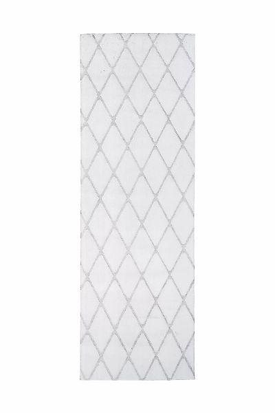 Megusta Hochflorteppich Vivica 225 Weiß Anthrazit 80cm X 250cm günstig online kaufen