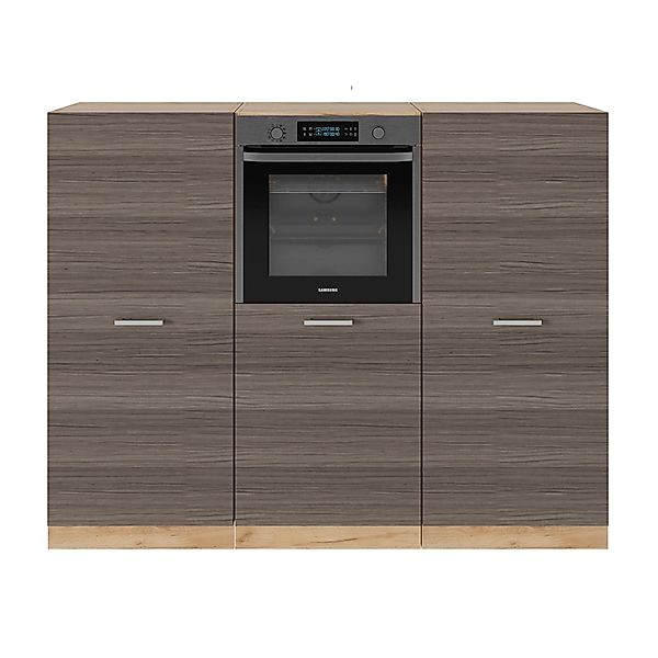 Vicco R-Line Küchenblock Edelgrau/Goldkraft Eiche 180 cm ohne Arbeitsplatte günstig online kaufen