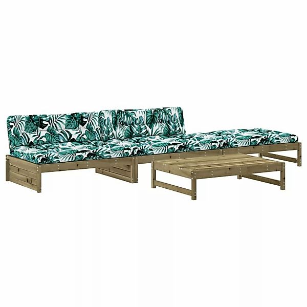 vidaXL 4-tlg Garten-Lounge-Set mit Kissen Kiefernholz Imprägniert Modell 12 günstig online kaufen