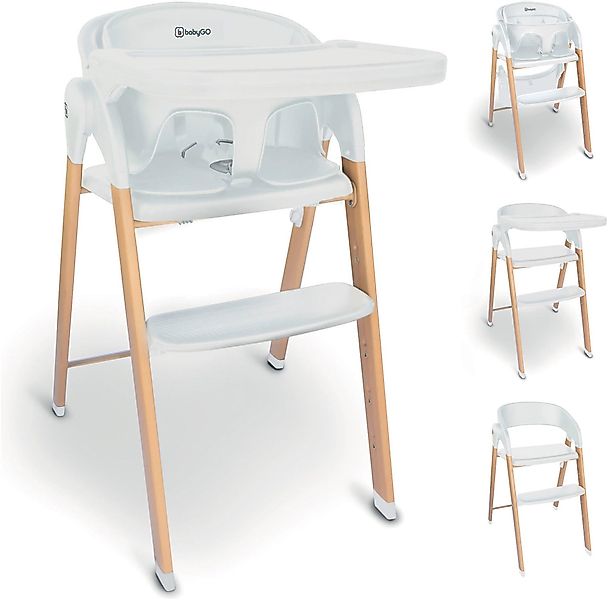 BabyGo Kombihochstuhl Levels, white wood optic, günstig online kaufen