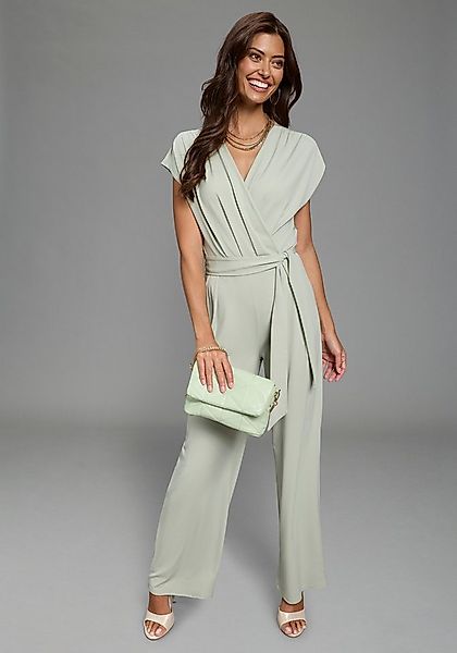 Laura Scott Jumpsuit mit eleganter Wickeloptik und Gürtel günstig online kaufen