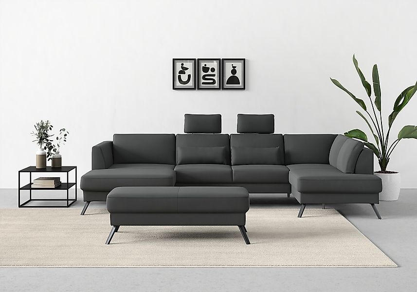 sit&more Wohnlandschaft "Lindholm U-Form" mit Sitztiefenverstellung und Fed günstig online kaufen