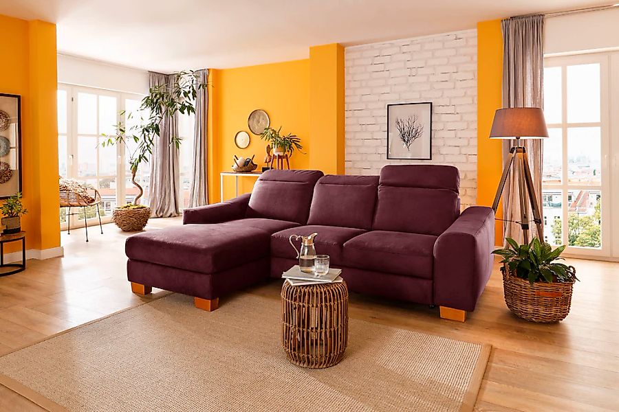 Home affaire Ecksofa "Dundee L-Form" wahlweise mit Kopfteilverstellung und günstig online kaufen