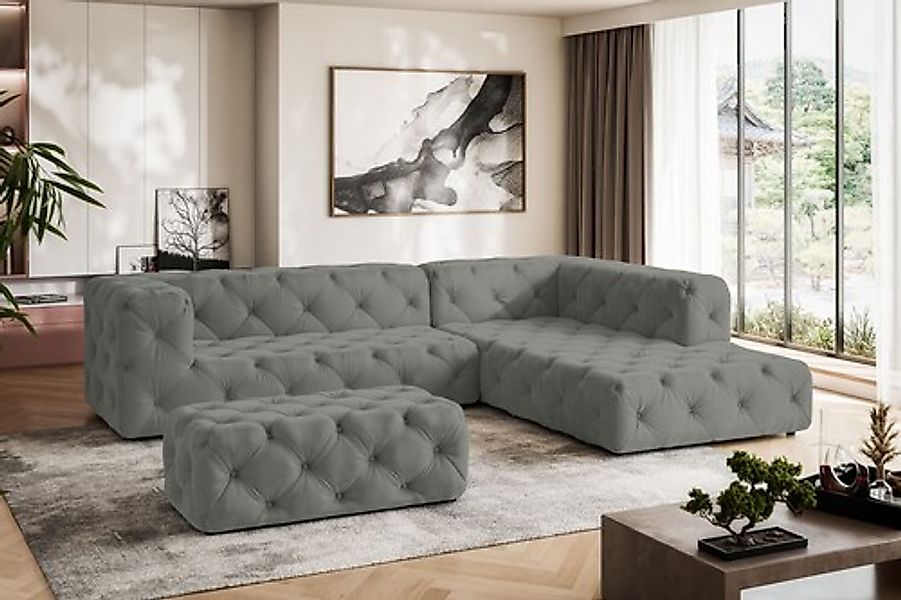 Home affaire Ecksofa »FOLLINA« L-Form, mit klassischer Chesterfield-Knopfhe günstig online kaufen