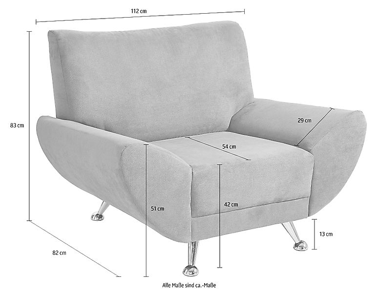 INOSIGN Sessel "Saltare elegant und komfortabel, toller Designfuß" günstig online kaufen