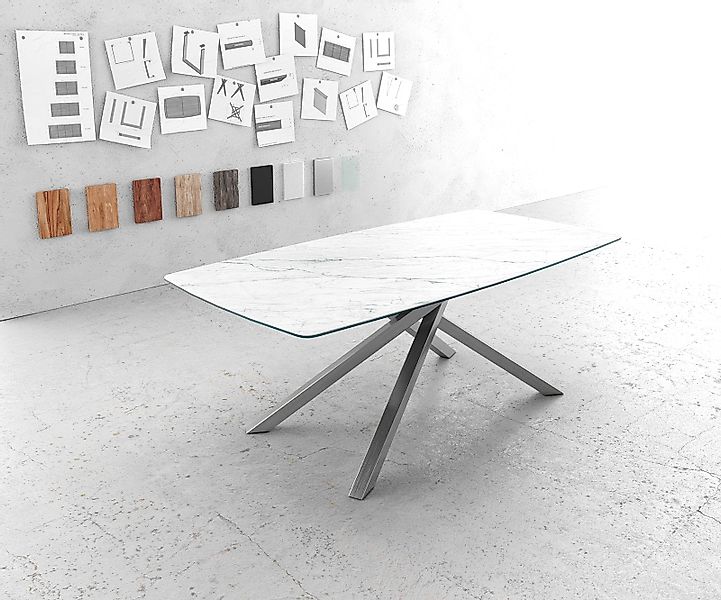 DELIFE Esstisch Edge, Bootsform Keramik Laminam®Statuarietto günstig online kaufen