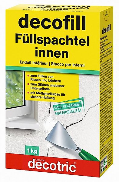decotric® Spachtelmasse decofill 1kg Füllspachtel innen Gipsspachtelmasse, günstig online kaufen