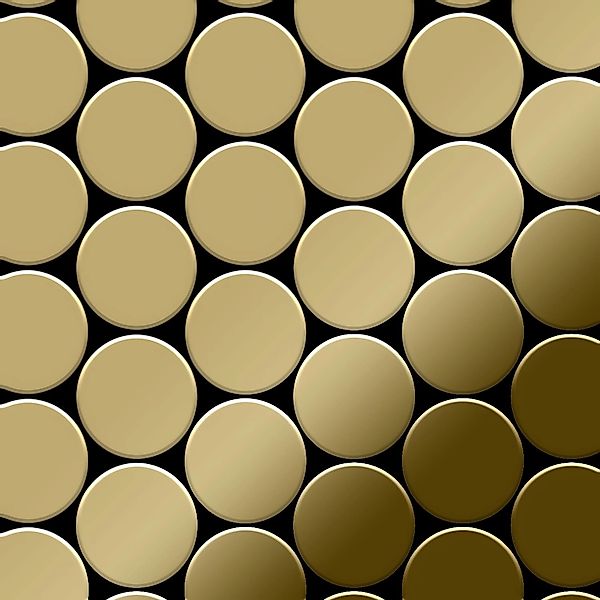 ALLOY Mosaik Fliese Massiv Metall Titan Hochglänzend Gold 1,6mm Stark Medal günstig online kaufen