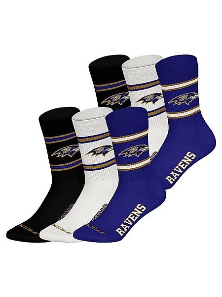 HUDDLE Freizeitsocken Baltimore Ravens Crew (6-Paar) Casual Socken, Alltags günstig online kaufen