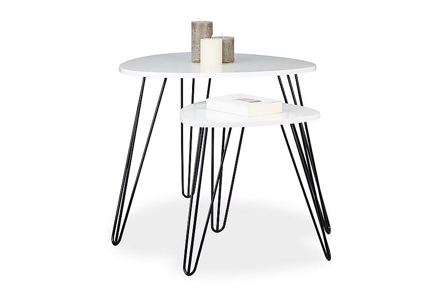 relaxdays Beistelltisch weiß 2er Set, eckig günstig online kaufen