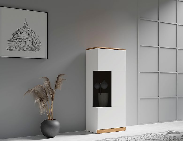 Home affaire Vitrine Ribe,125cm hoch,4 Fächer,1Glasboden günstig online kaufen