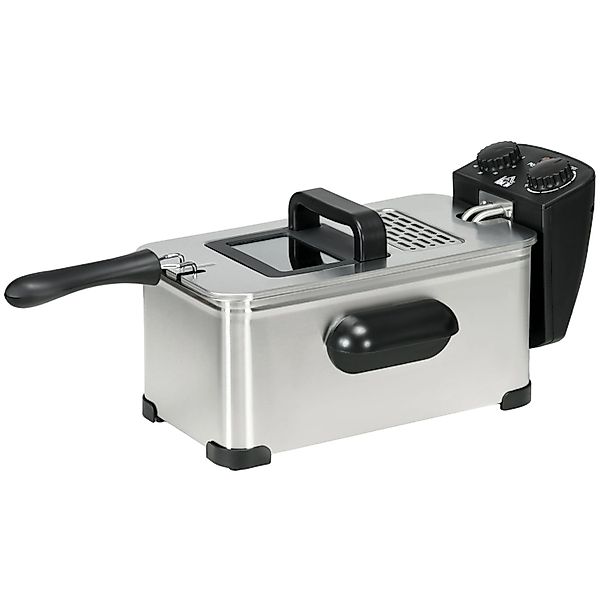 HOMCOM Fritteuse Edelstahl 40,5L x 24B x 20,8H cm Silber günstig online kaufen