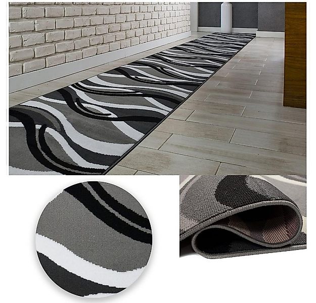 MDEKOR Läufer Teppich Läufer Meterware Höhe 6 mm, 80x70 cm Grau 966 günstig online kaufen