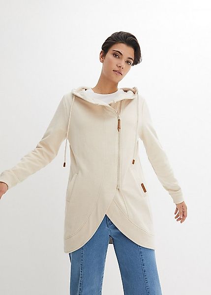 bonprix Kapuzensweatjacke mit versetztem Reißverschluss und Eingrifftaschen günstig online kaufen