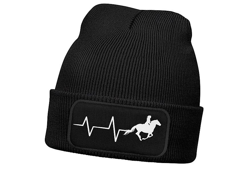 MoonWorks Strickmütze Damen Beanie mit Patch Strickmütze Aufdruck Pferd Her günstig online kaufen