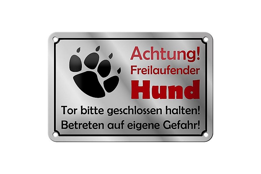 Femer GmbH Metallschild Hinweis 18x12cm Achtung Freilaufender Hund Gefahr S günstig online kaufen