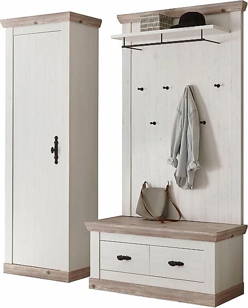 Home affaire Garderoben-Set "Florenz" 3 Stk. tlg. bestehend aus 1 Bank, 1 P günstig online kaufen