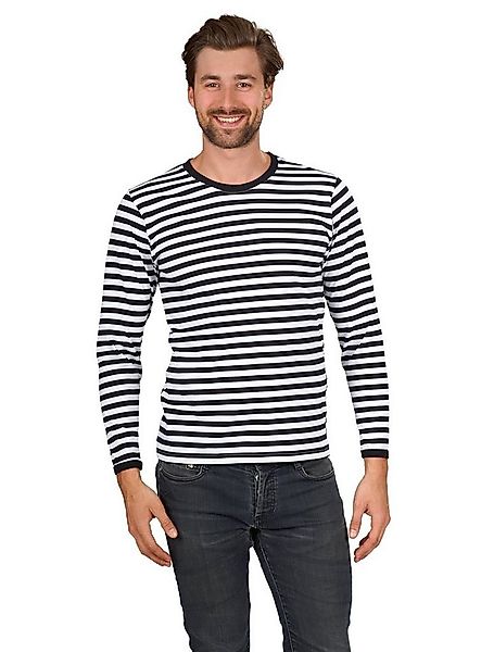 Metamorph T-Shirt Hochwertiger Ringelpulli Langarm schwarz-weiß Alltagstaug günstig online kaufen