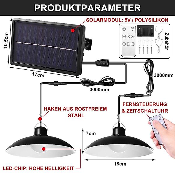 Rosnek LED Außen-Deckenleuchte Solar, Vintage, wasserdicht, günstig online kaufen