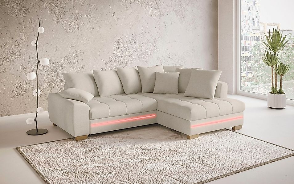 Mr. Couch Ecksofa »Nikita II, L-Form« mit Kaltschaum, RGB-LED Beleuchtung, günstig online kaufen