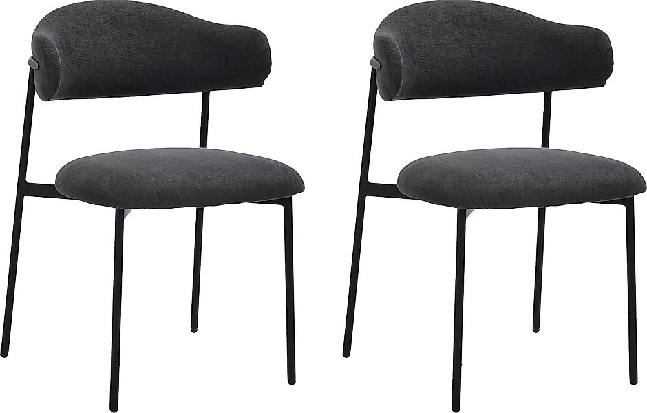 byLIVING Esszimmerstuhl »Jersey (2er-Set)«, (Set), Gestell Metall schwarz, günstig online kaufen