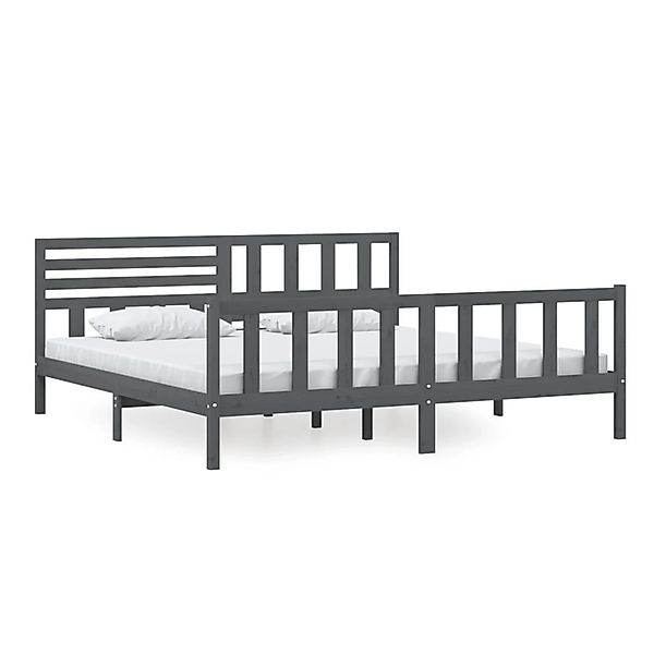 vidaXL Massivholzbett Grau 200x200 cm1053442 günstig online kaufen