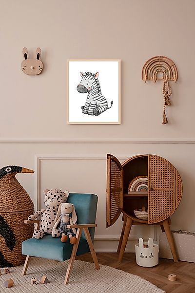 Lüttenhütt Bild mit Rahmen "oder Poster, Zebra", Fantasy-Tiere-Zebra Bilder günstig online kaufen