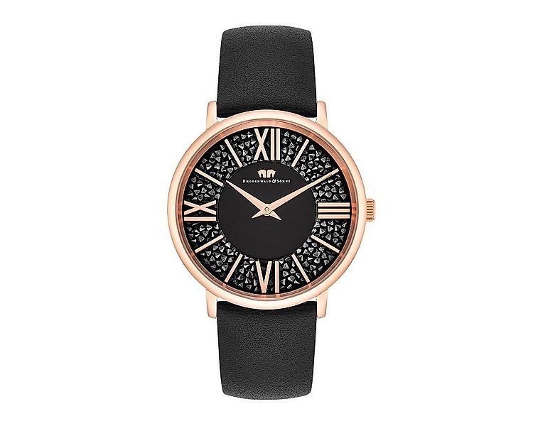 Rhodenwald & Söhne Quarzuhr Pamina schwarz, verziert mit Kristallen günstig online kaufen