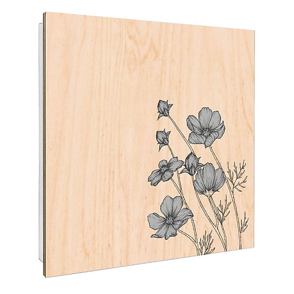 Banjado Schlüsselkasten mit Holzfront 30x30cm Weiß Scharnier Links 50 Haken günstig online kaufen