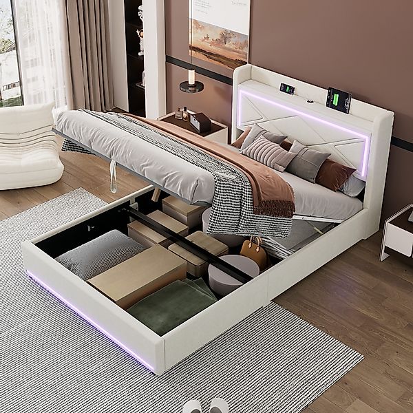 STILVORA Polsterbett 140×200 mit bettkaten,Funktionsbett mit günstig online kaufen