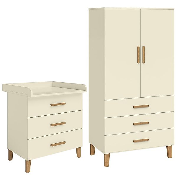 Bellabino Babymöbel-Set Liri, (Beige/Natur, 2-tlg., Wickelkommode günstig online kaufen