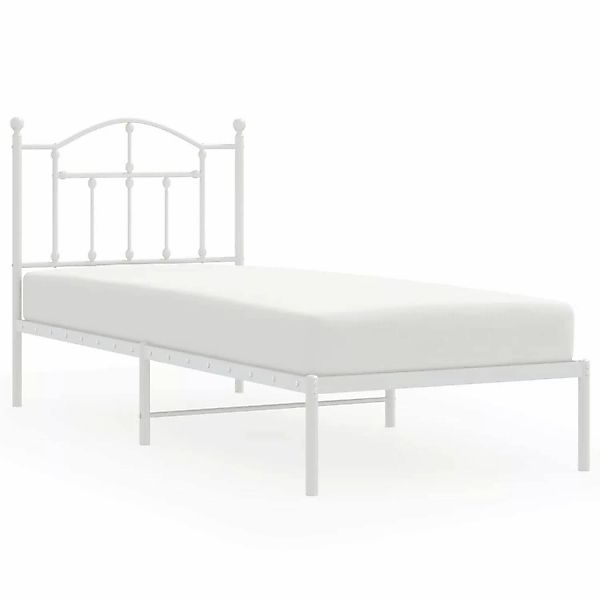 vidaXL Bettgestell mit Kopfteil Metall Weiß 90x200 cm Modell 41846416 günstig online kaufen