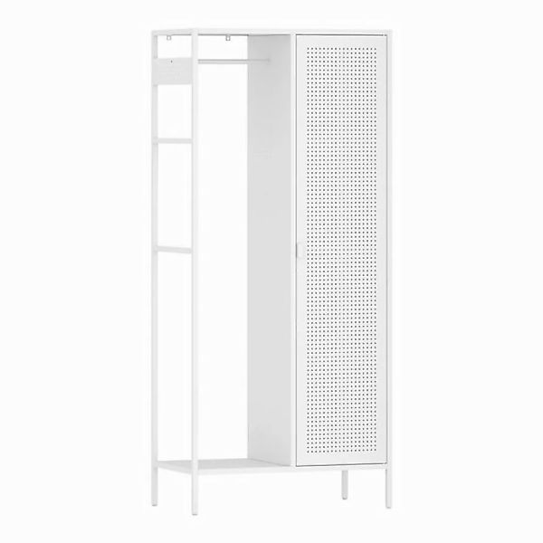 en.casa Kleiderschrank »Puumala« aus Metall 180x80x45cm Weiß günstig online kaufen