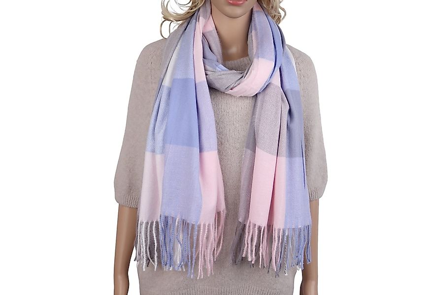 MIRROSI Modeschal weicher und warmer karierter Schal mit Fransen, 70x180cm, günstig online kaufen