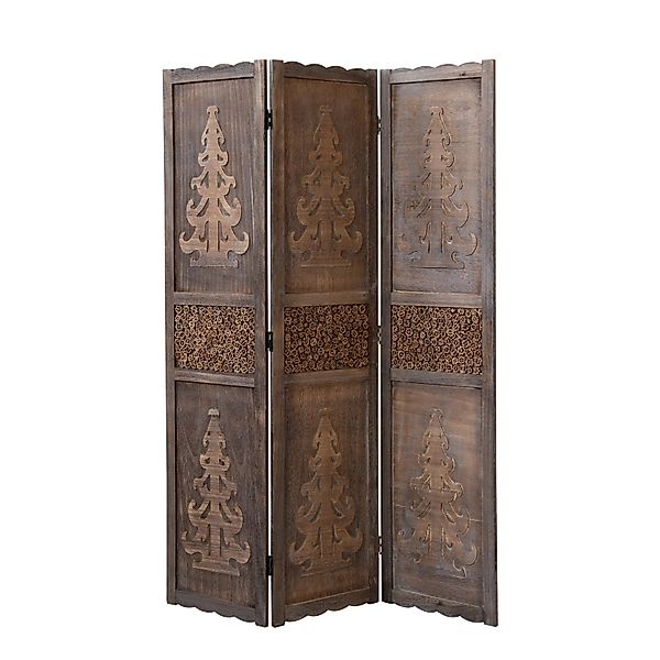 Homestyle4u 3-tlg. Paravent in Braun 120x170 cm 1890 günstig online kaufen