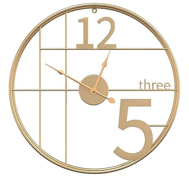 vidaXL Wanduhr Wanduhr Golden Ø50 cm Eisen günstig online kaufen
