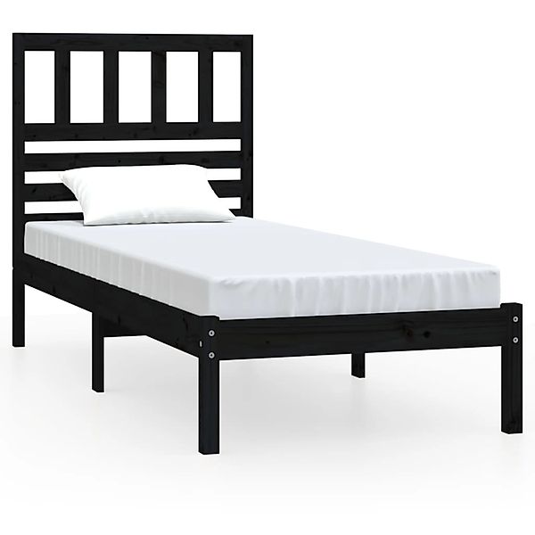 Vidaxl Massivholzbett Schwarz Kiefer 75x190 Cm 2ft6 Small Single günstig online kaufen