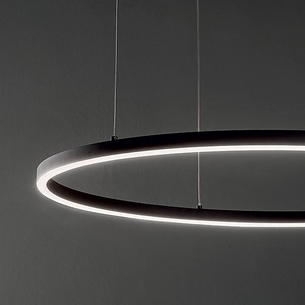 Ideal Lux LED-Hängelampe Oracle Slim Ø 50 cm schwarz 3.000 K günstig online kaufen