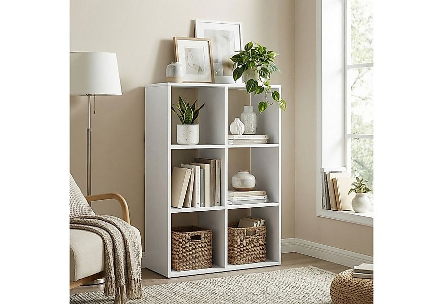 VASAGLE Bücherregal Standregal, mit 6 Fächern, skandinavischer Stil günstig online kaufen