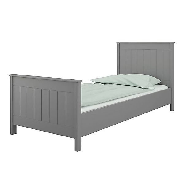 STEENS Kinderbett, Landhaus Bettgestell 90x200cm Jugendbett Gästebett grau günstig online kaufen