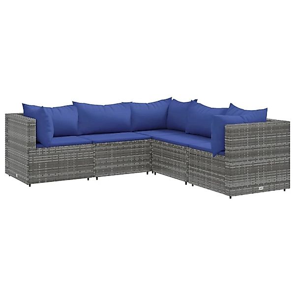 vidaXL Gartenlounge-Set 5-tlg. Garten-Lounge-Set mit Kissen günstig online kaufen