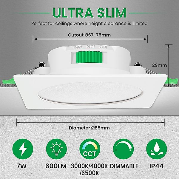 ALUSSO LED Einbaustrahler 6er-Set, 7W Decken günstig online kaufen