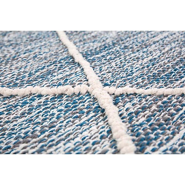 HOMCOM Teppich aus Baumwolle Blau 140 x 70 x 0,7 cm günstig online kaufen