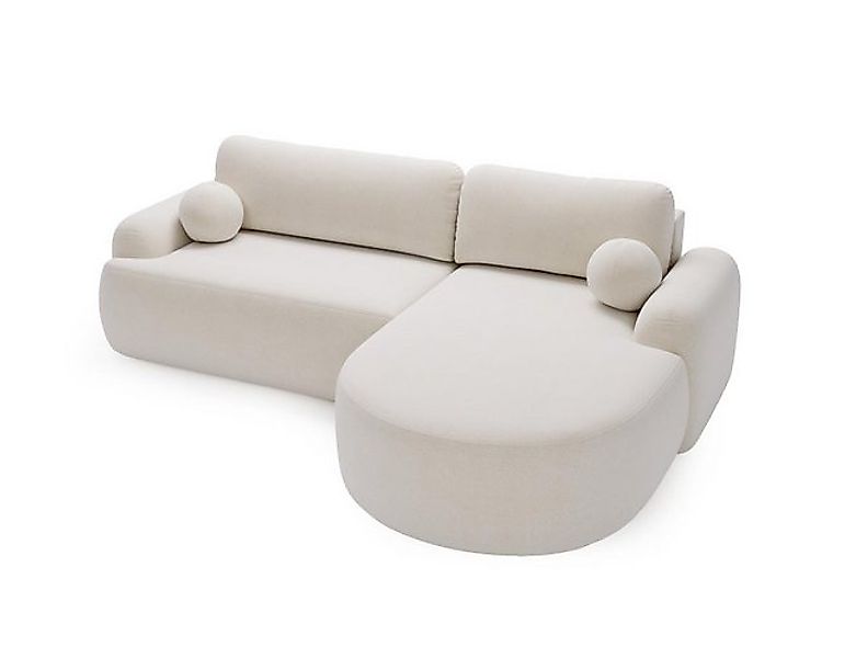 Compleo Ecksofa mit breiter Ottomane OLIO, rundes Design, Exklusiv, Stil: M günstig online kaufen