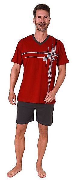 Normann Pyjama Herren Shorty Schlafanzug kurzarm mit Frontprint - auch in Ü günstig online kaufen