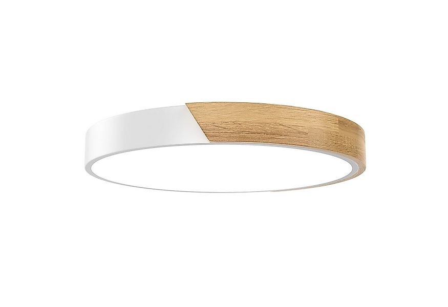 FIVMEN LED Deckenleuchte Deckenlampe Holz Deckenleuchte Deckenlampen Rund L günstig online kaufen
