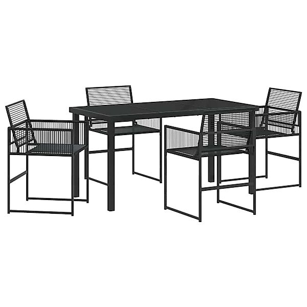 vidaXL Garten Essgruppe 5-Tlg Schwarz Poly Rattan 3379327 günstig online kaufen